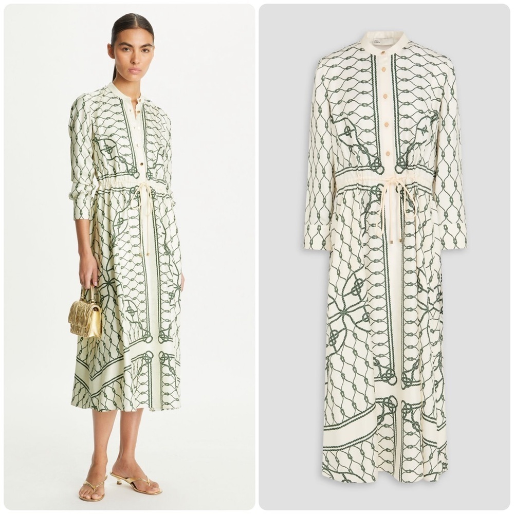 Tory Burch Silk And Satin Shirt Dress